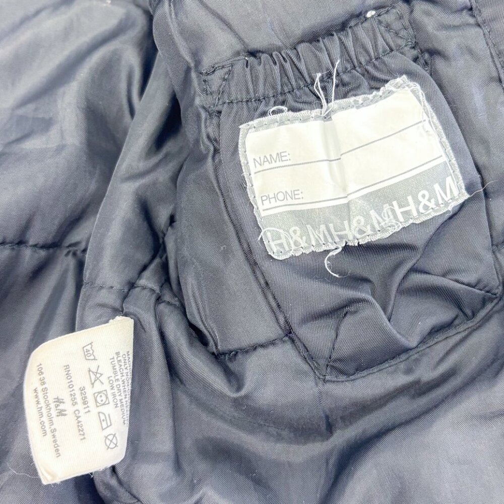H&M Kids Bomber Jacket Military Style with Patches Zip Up Coat - Picture 9 of 10